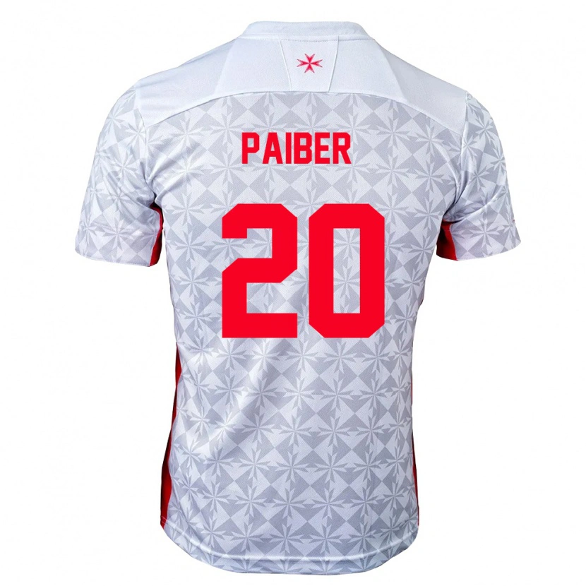 Danxen Pánské Malta Brandon Paiber #20 Šedá Bílá Červená Daleko Hráčské Dresy 26-28 Dres