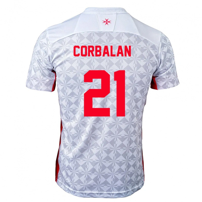 Danxen Pánské Malta Juan Corbalan #21 Šedá Bílá Červená Daleko Hráčské Dresy 26-28 Dres