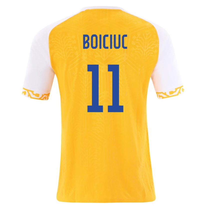 Danxen Pánské Moldavsko Alexandru Boiciuc #11 Žlutá Bílá Daleko Hráčské Dresy 26-28 Dres