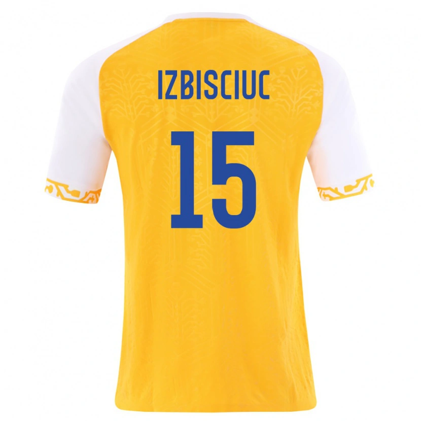 Danxen Pánské Moldavsko Pedro Izbișciuc #15 Žlutá Bílá Daleko Hráčské Dresy 26-28 Dres