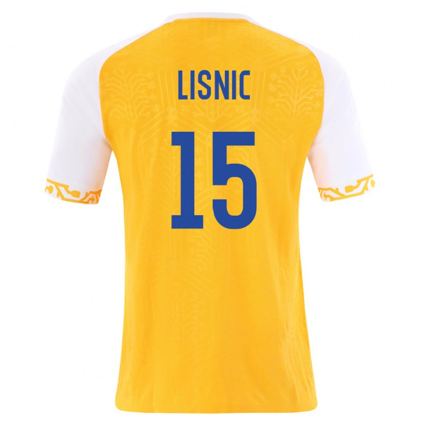 Danxen Pánské Moldavsko Chiril Lisnic #15 Žlutá Bílá Daleko Hráčské Dresy 26-28 Dres