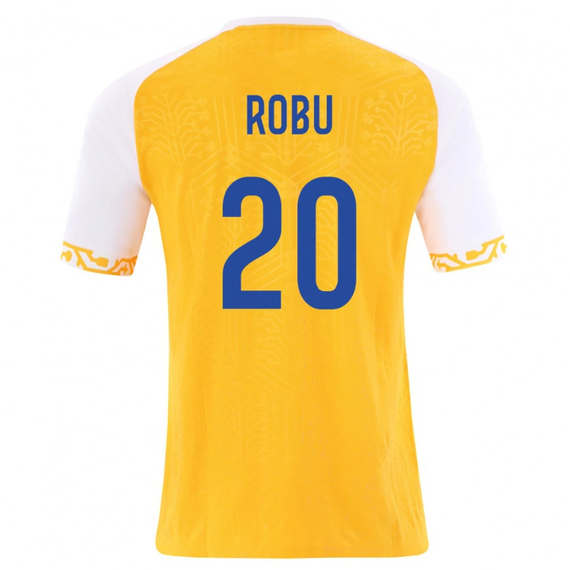 Danxen Pánské Moldavsko Alexandru Robu #20 Žlutá Bílá Daleko Hráčské Dresy 26-28 Dres