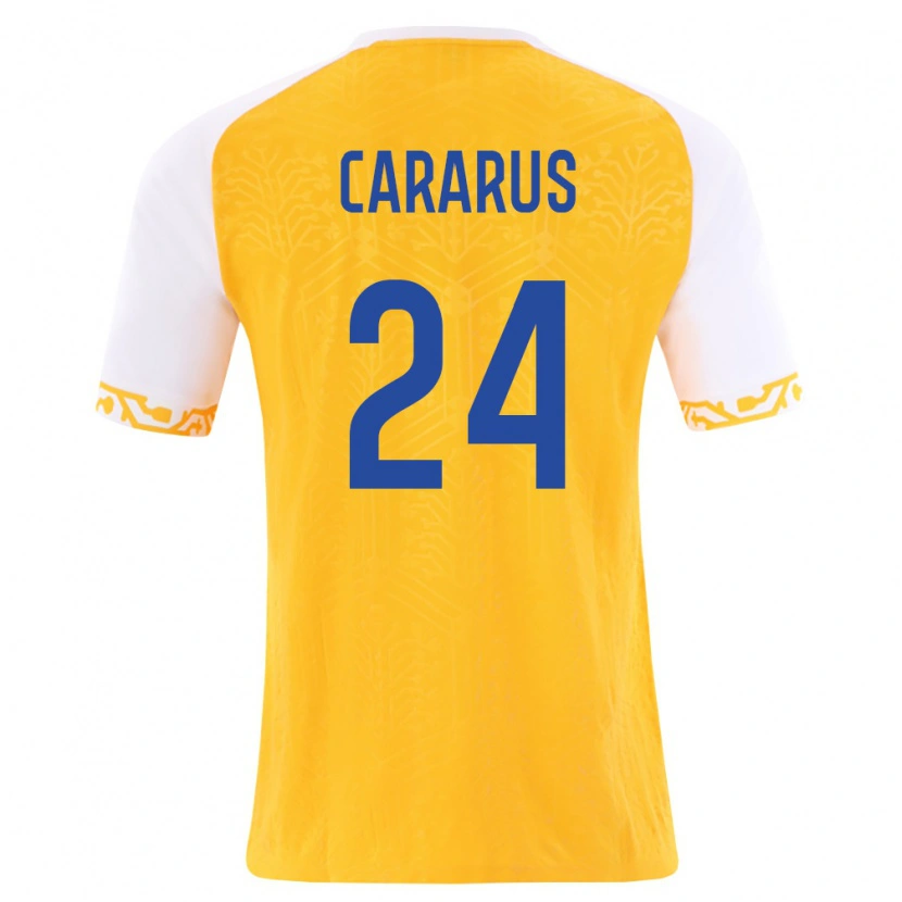 Danxen Pánské Moldavsko Ion Cărăruș #24 Žlutá Bílá Daleko Hráčské Dresy 26-28 Dres
