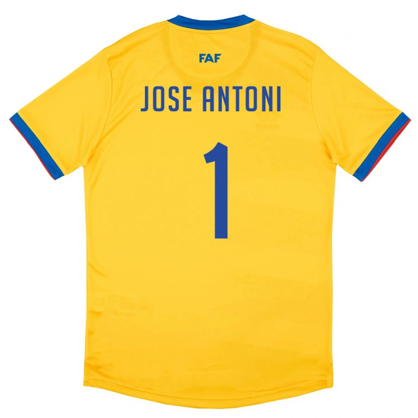Danxen Pánské Andorra Josep Antoni #1 Žlutá Modrá Červená Daleko Hráčské Dresy 26-28 Dres
