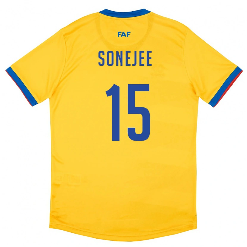 Danxen Pánské Andorra Ayan Sonejee #15 Žlutá Modrá Červená Daleko Hráčské Dresy 26-28 Dres