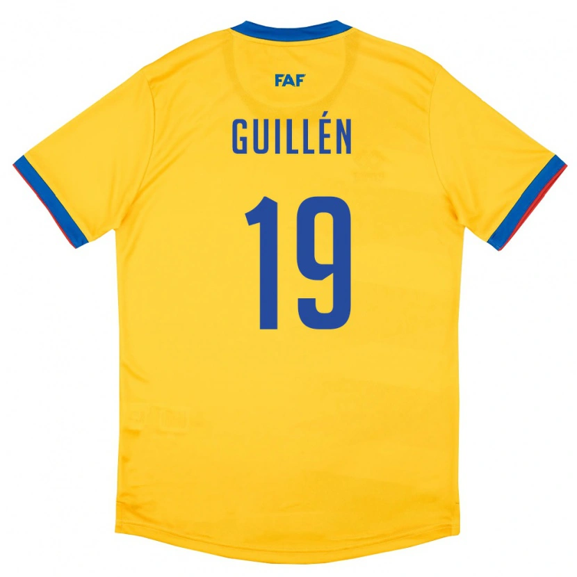 Danxen Pánské Andorra Joel Guillén #19 Žlutá Modrá Červená Daleko Hráčské Dresy 26-28 Dres