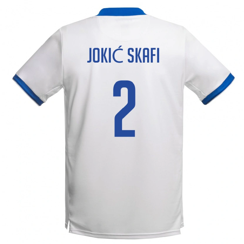 Danxen Pánské Kypr Georgios Jokić Skafi #2 Bílá Královská Modrá Daleko Hráčské Dresy 26-28 Dres