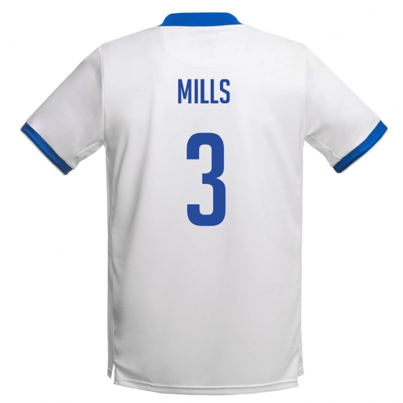 Danxen Pánské Kypr Harry Mills #3 Bílá Královská Modrá Daleko Hráčské Dresy 26-28 Dres
