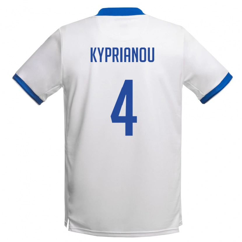 Danxen Pánské Kypr Hector Kyprianou #4 Bílá Královská Modrá Daleko Hráčské Dresy 26-28 Dres