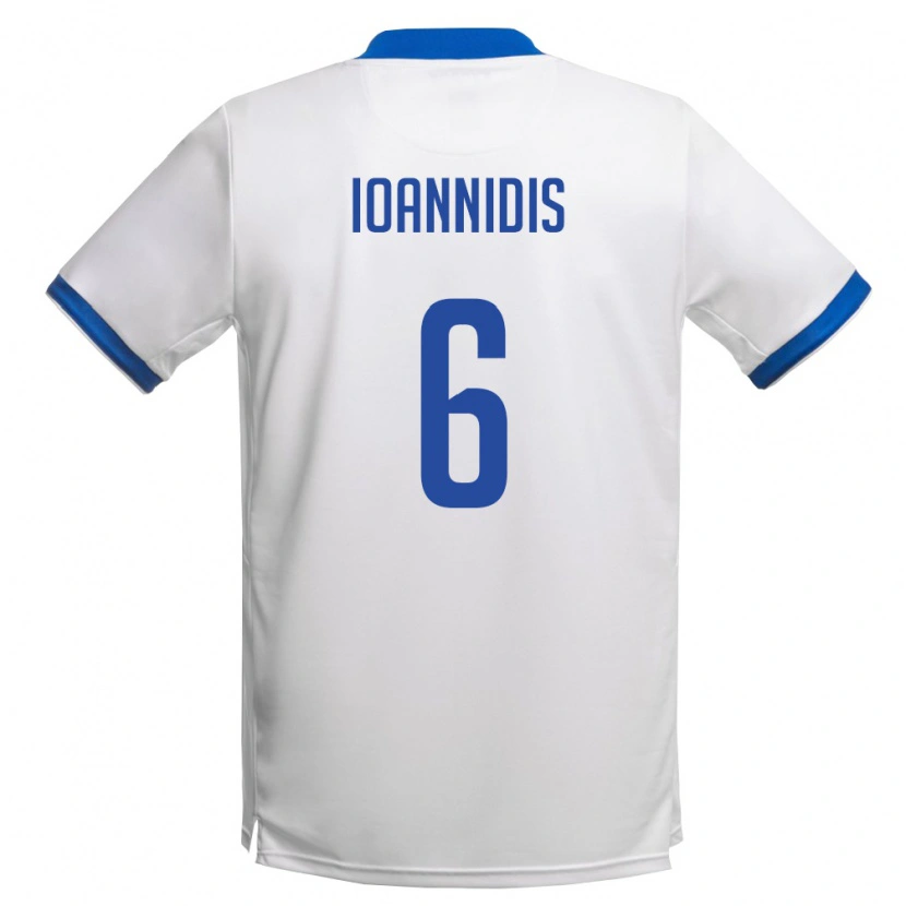 Danxen Pánské Kypr Zacharias Ioannidis #6 Bílá Královská Modrá Daleko Hráčské Dresy 26-28 Dres