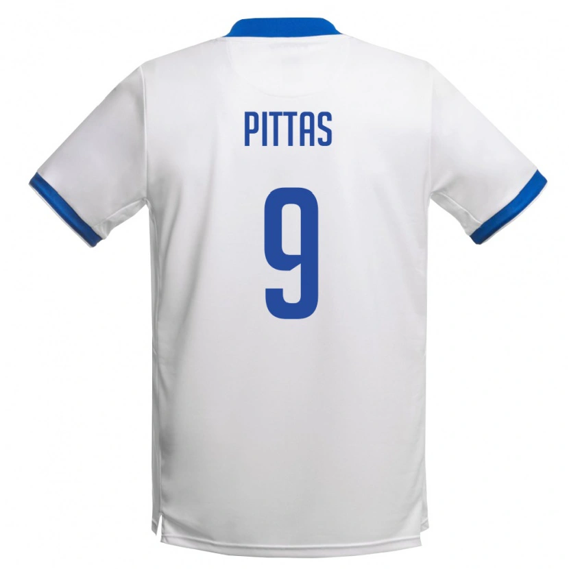 Danxen Pánské Kypr Ioannis Pittas #9 Bílá Královská Modrá Daleko Hráčské Dresy 26-28 Dres
