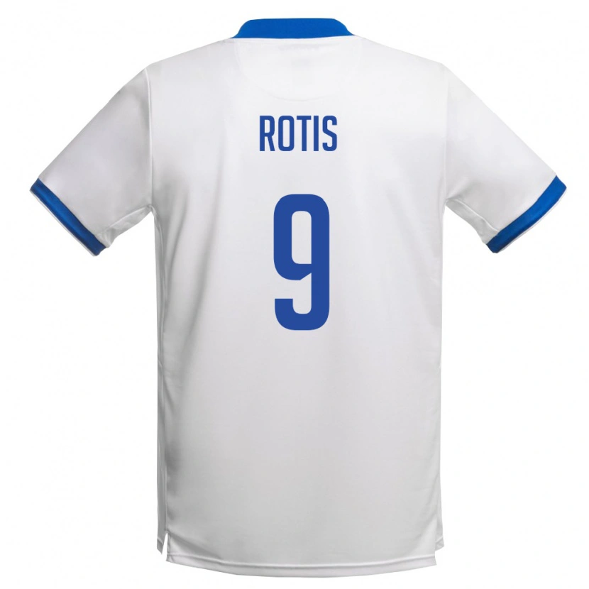 Danxen Pánské Kypr Robertos Rotis #9 Bílá Královská Modrá Daleko Hráčské Dresy 26-28 Dres