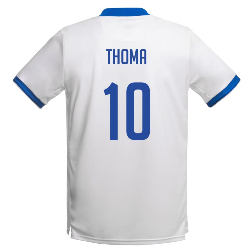Danxen Pánské Kypr Christodoulos Thoma #10 Bílá Královská Modrá Daleko Hráčské Dresy 26-28 Dres