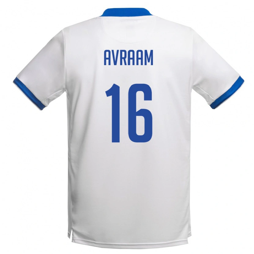 Danxen Pánské Kypr Andreas Avraam #16 Bílá Královská Modrá Daleko Hráčské Dresy 26-28 Dres