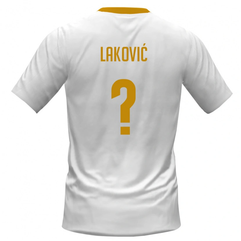 Danxen Pánské Černá Hora Miloš Laković #0 Bílá Červená Žlutá Daleko Hráčské Dresy 26-28 Dres