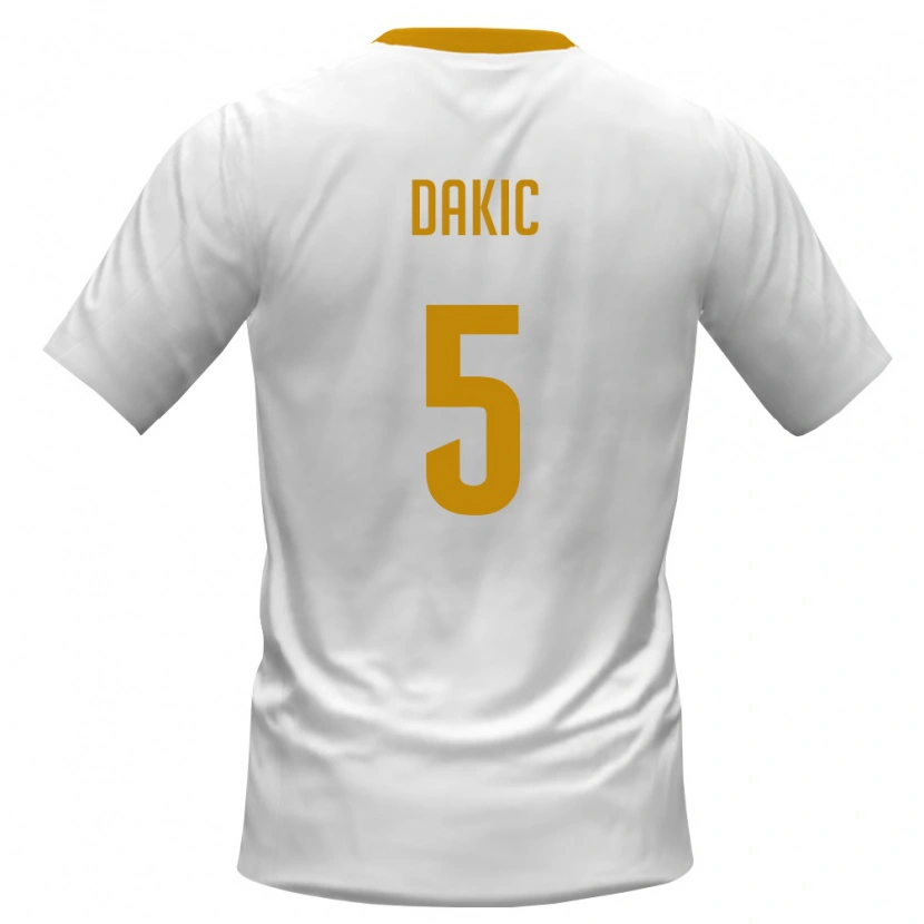 Danxen Pánské Černá Hora Damjan Dakic #5 Bílá Červená Žlutá Daleko Hráčské Dresy 26-28 Dres