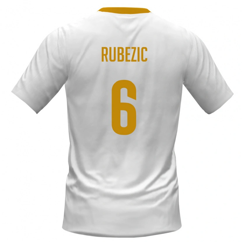 Danxen Pánské Černá Hora Slobodan Rubežić #6 Bílá Červená Žlutá Daleko Hráčské Dresy 26-28 Dres
