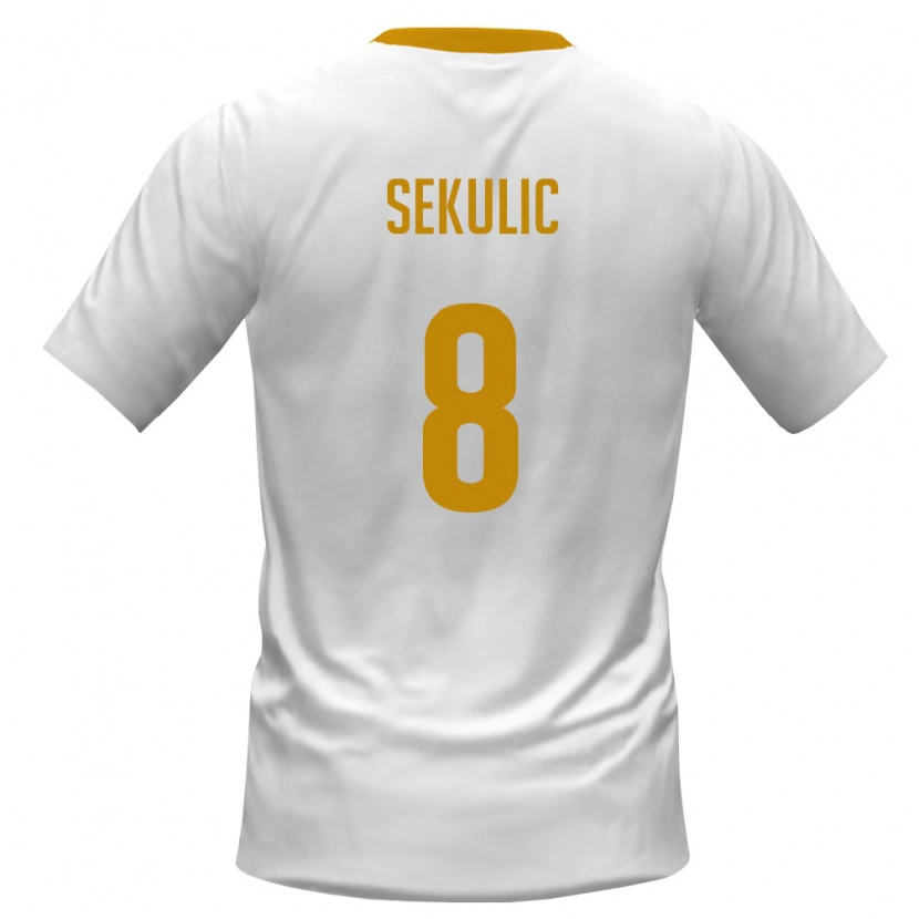 Danxen Pánské Černá Hora Balsa Sekulic #8 Bílá Červená Žlutá Daleko Hráčské Dresy 26-28 Dres