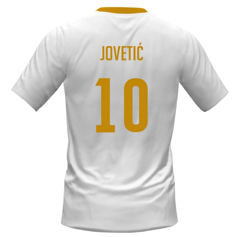 Danxen Pánské Černá Hora Stevan Jovetić #10 Bílá Červená Žlutá Daleko Hráčské Dresy 26-28 Dres