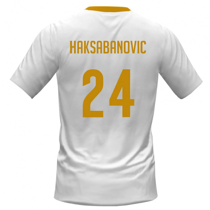 Danxen Pánské Černá Hora Sead Haksabanovic #24 Bílá Červená Žlutá Daleko Hráčské Dresy 26-28 Dres