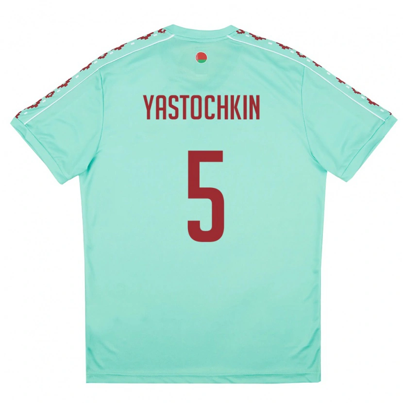 Danxen Pánské Bělorusko Anatoliy Yastochkin #5 Světle Zelená Vínová Daleko Hráčské Dresy 26-28 Dres