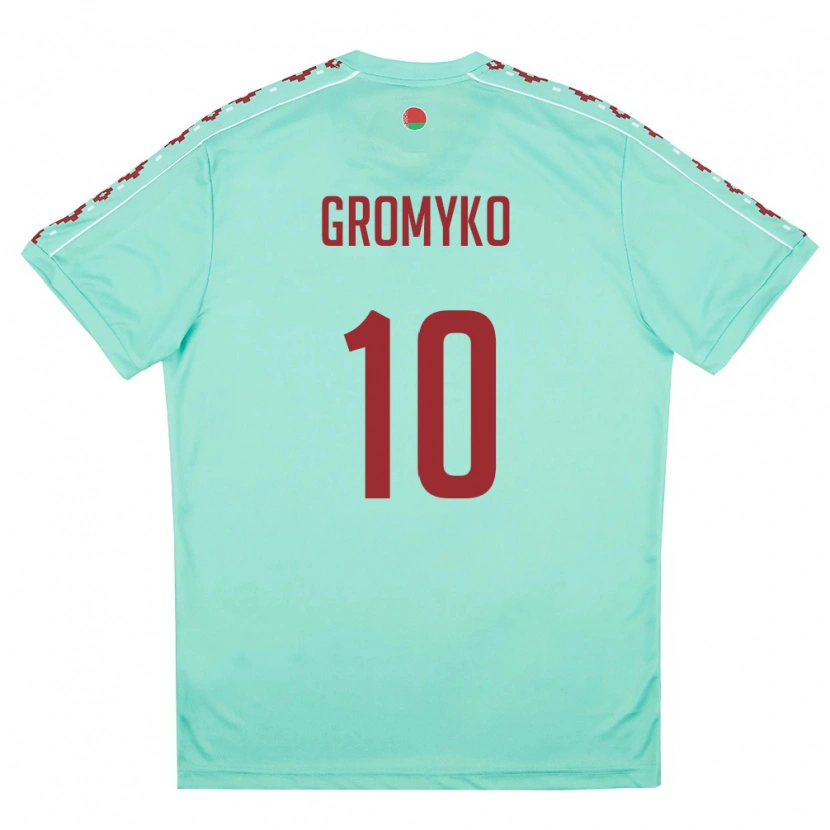 Danxen Pánské Bělorusko Valeriy Gromyko #10 Světle Zelená Vínová Daleko Hráčské Dresy 26-28 Dres