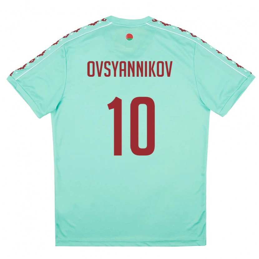 Danxen Pánské Bělorusko Denis Ovsyannikov #10 Světle Zelená Vínová Daleko Hráčské Dresy 26-28 Dres