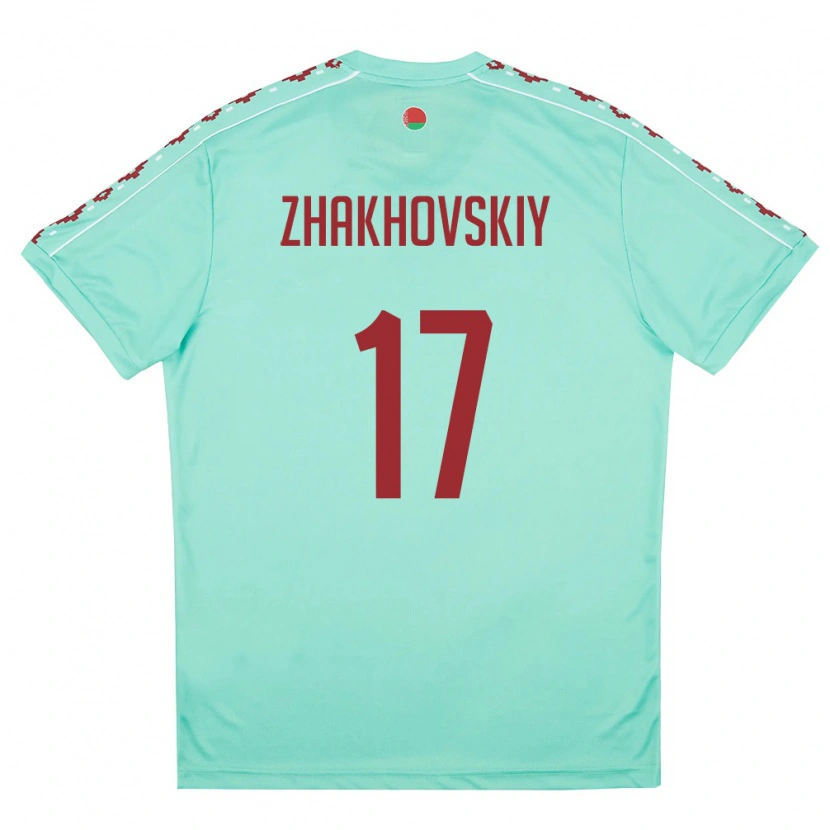 Danxen Pánské Bělorusko Ivan Zhakhovskiy #17 Světle Zelená Vínová Daleko Hráčské Dresy 26-28 Dres