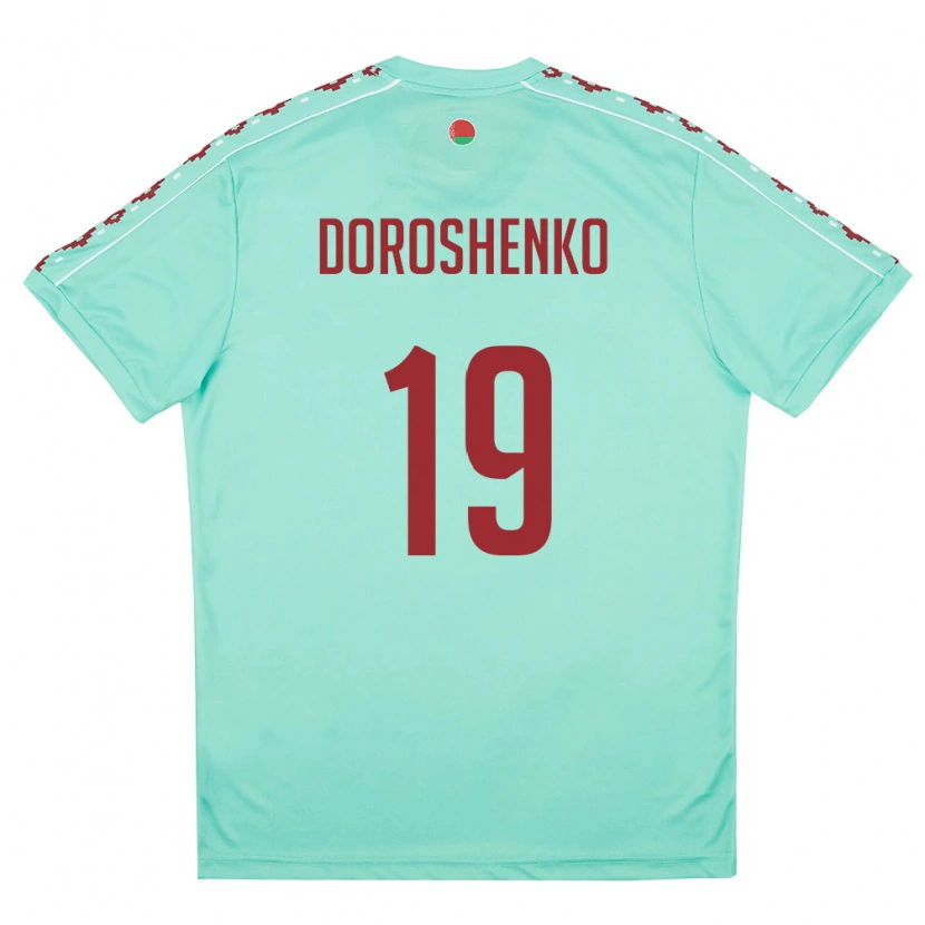 Danxen Pánské Bělorusko Aleksandr Doroshenko #19 Světle Zelená Vínová Daleko Hráčské Dresy 26-28 Dres