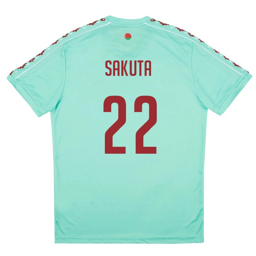 Danxen Pánské Bělorusko Maksim Sakuta #22 Světle Zelená Vínová Daleko Hráčské Dresy 26-28 Dres