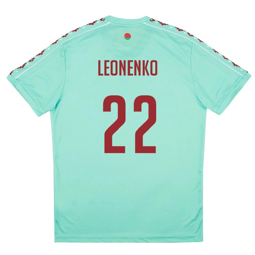 Danxen Pánské Bělorusko Danila Leonenko #22 Světle Zelená Vínová Daleko Hráčské Dresy 26-28 Dres