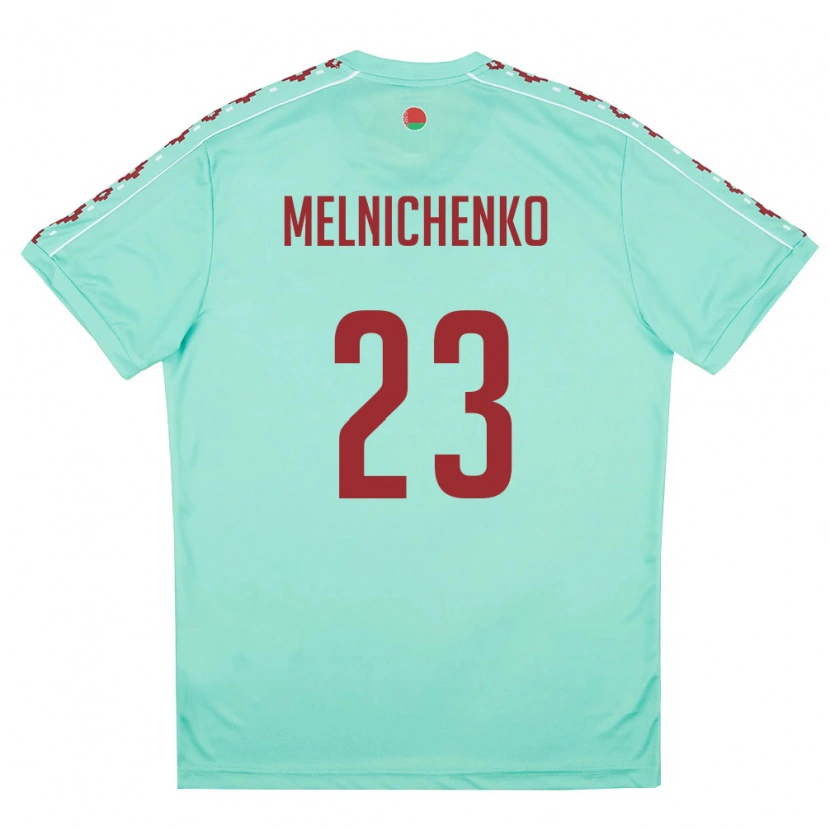 Danxen Pánské Bělorusko Trofim Melnichenko #23 Světle Zelená Vínová Daleko Hráčské Dresy 26-28 Dres