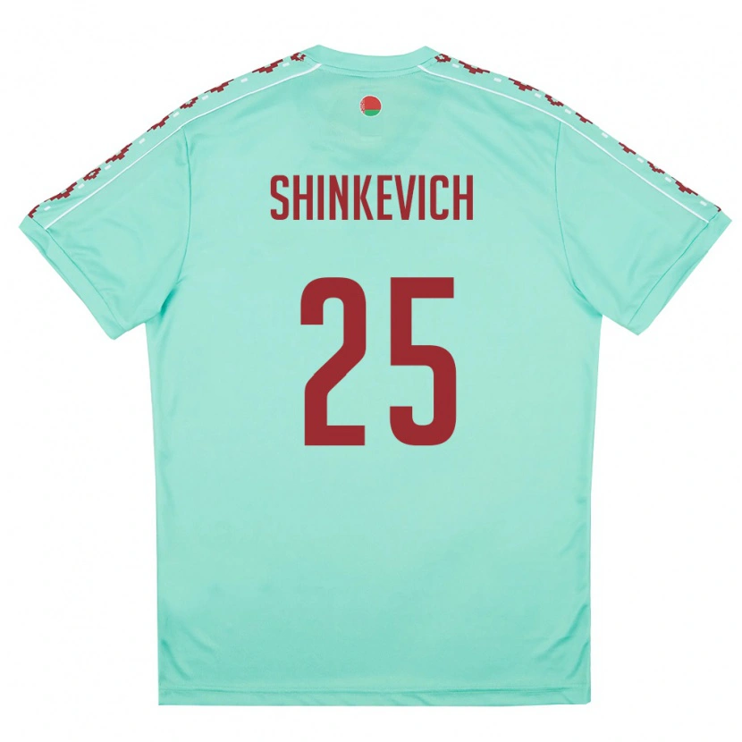 Danxen Pánské Bělorusko Dariush Shinkevich #25 Světle Zelená Vínová Daleko Hráčské Dresy 26-28 Dres