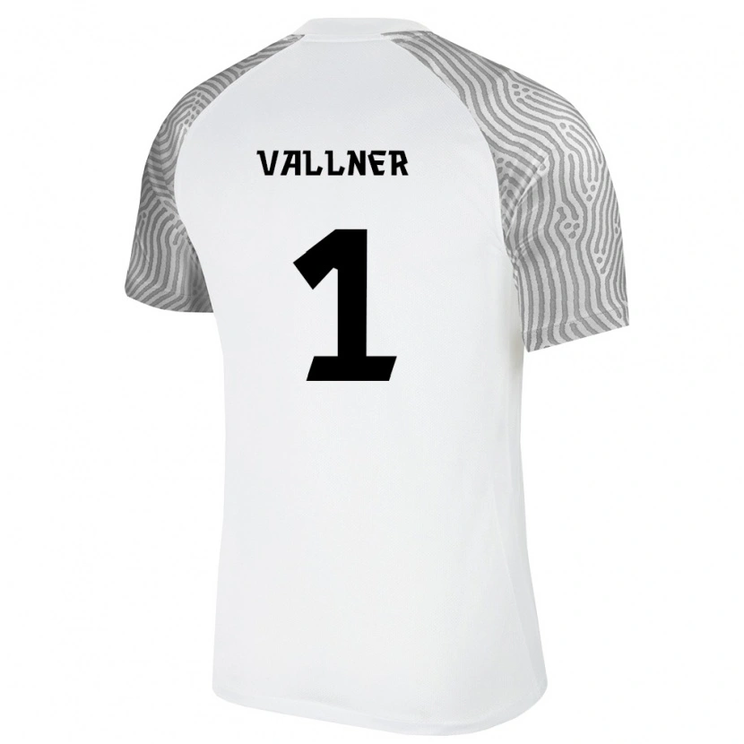 Danxen Pánské Estonsko Karl Andre Vallner #1 Bílá Šedá Daleko Hráčské Dresy 26-28 Dres
