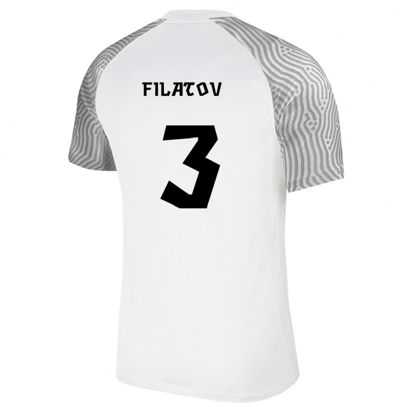 Danxen Pánské Estonsko Aleksander Filatov #3 Bílá Šedá Daleko Hráčské Dresy 26-28 Dres