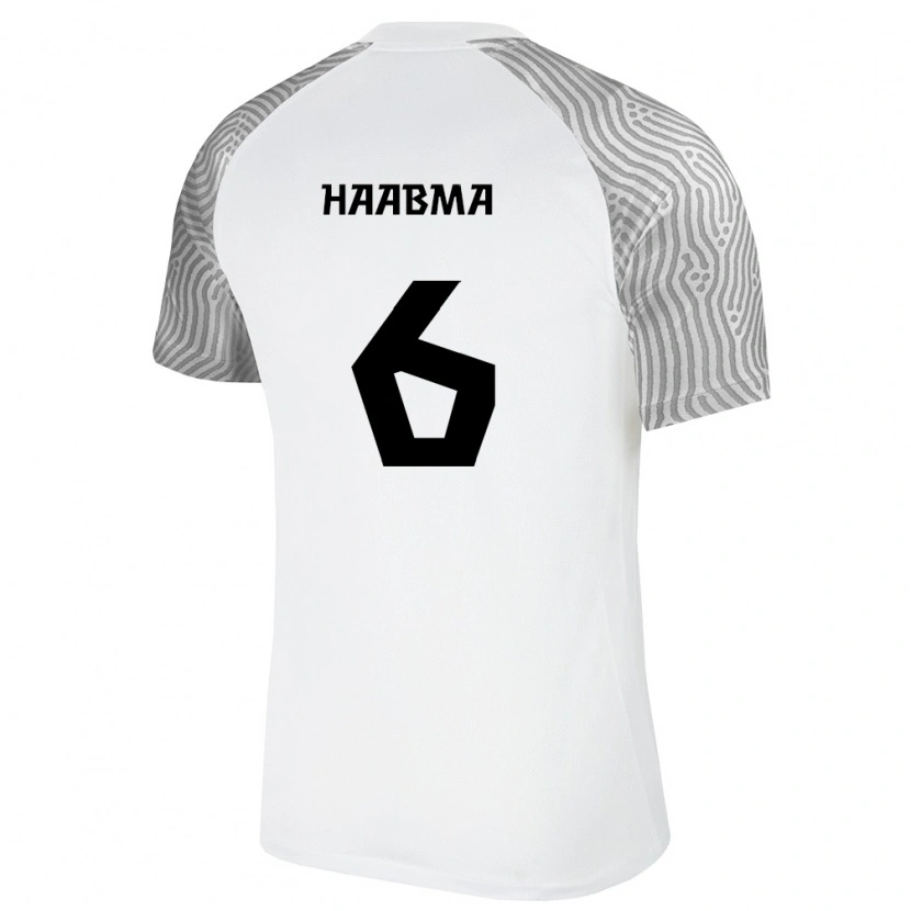 Danxen Pánské Estonsko Trevor Haabma #6 Bílá Šedá Daleko Hráčské Dresy 26-28 Dres