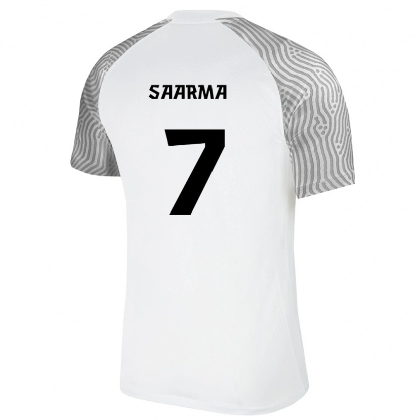 Danxen Pánské Estonsko Robi Saarma #7 Bílá Šedá Daleko Hráčské Dresy 26-28 Dres