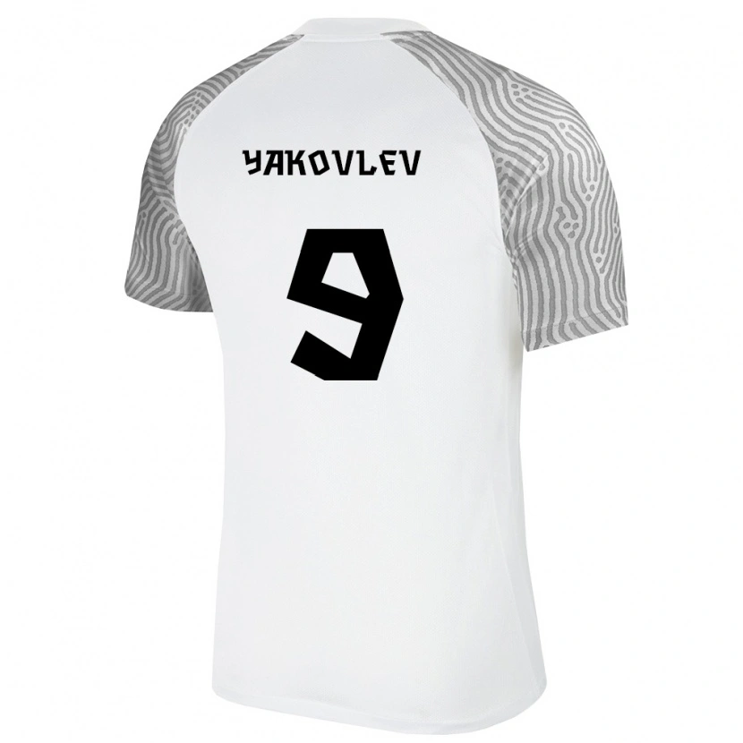 Danxen Pánské Estonsko Ioan Yakovlev #9 Bílá Šedá Daleko Hráčské Dresy 26-28 Dres