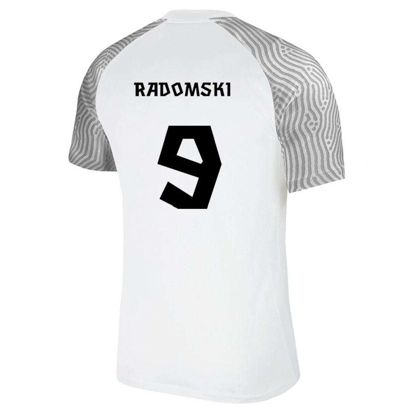 Danxen Pánské Estonsko Artsemi Radomski #9 Bílá Šedá Daleko Hráčské Dresy 26-28 Dres