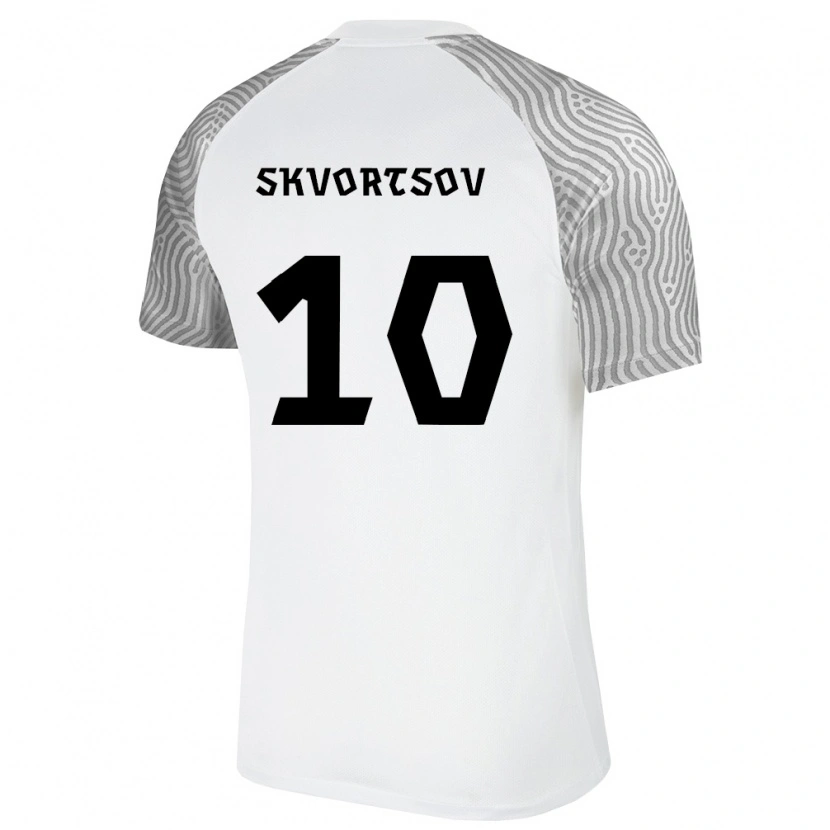 Danxen Pánské Estonsko Maksimilian Skvortsov #10 Bílá Šedá Daleko Hráčské Dresy 26-28 Dres