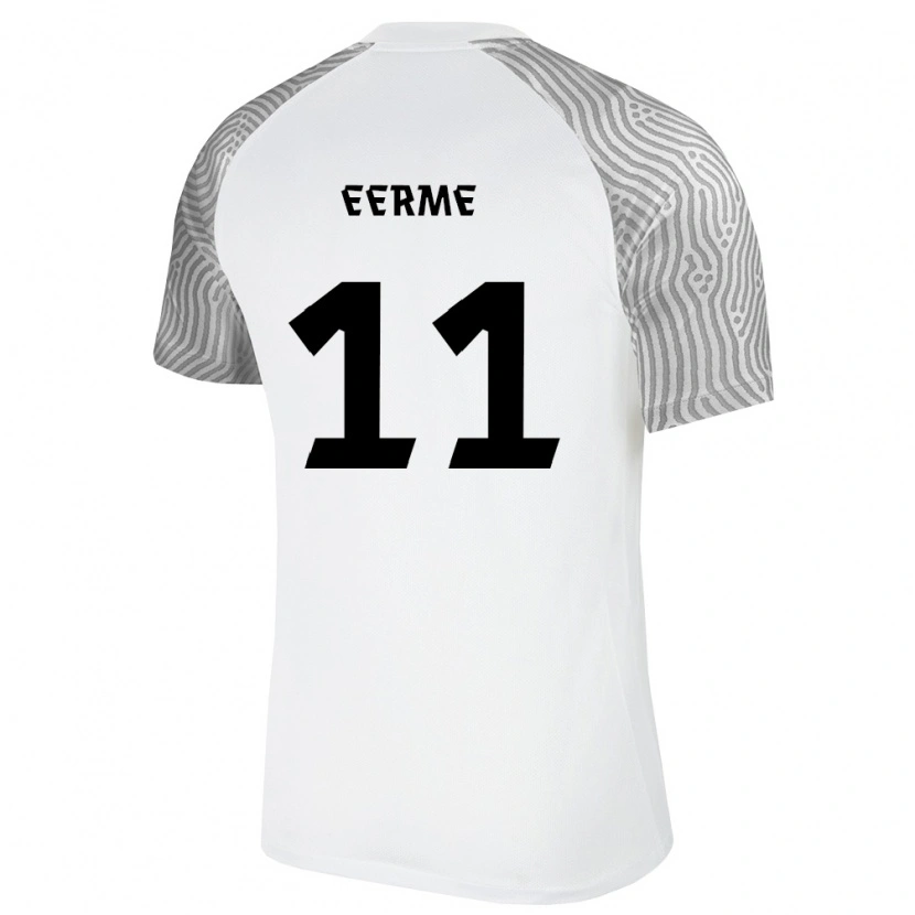 Danxen Pánské Estonsko Karel Eerme #11 Bílá Šedá Daleko Hráčské Dresy 26-28 Dres