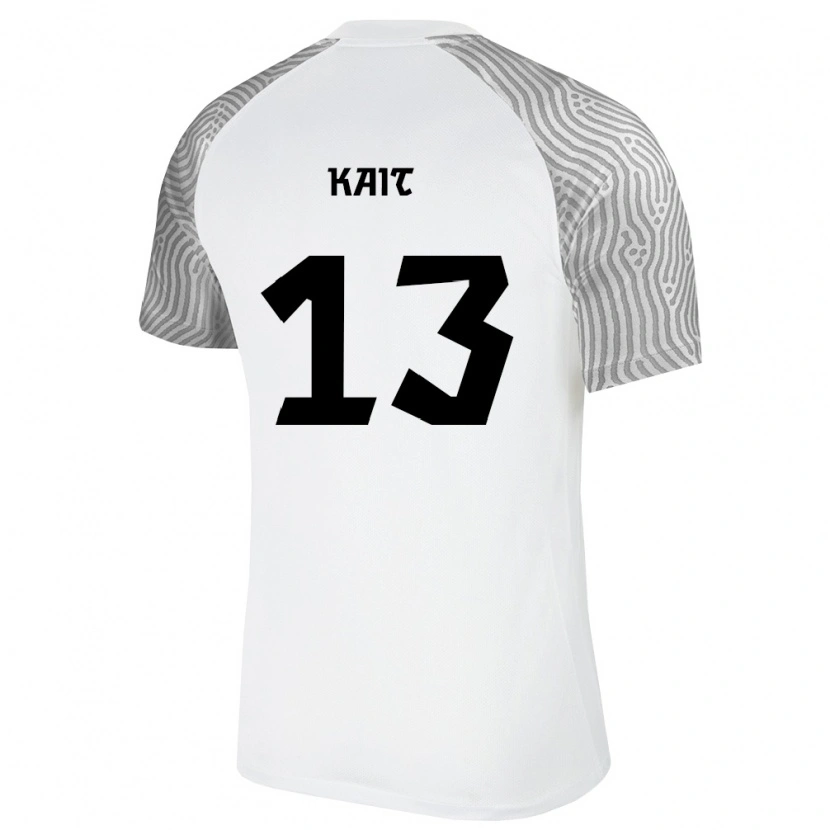 Danxen Pánské Estonsko Kristofer Käit #13 Bílá Šedá Daleko Hráčské Dresy 26-28 Dres
