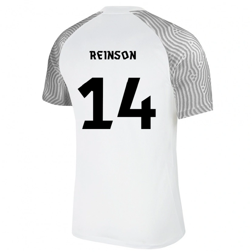 Danxen Pánské Estonsko Pärtel Reinson #14 Bílá Šedá Daleko Hráčské Dresy 26-28 Dres
