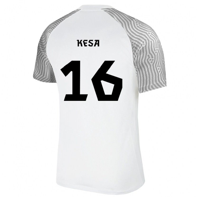 Danxen Pánské Estonsko Markus Kesa #16 Bílá Šedá Daleko Hráčské Dresy 26-28 Dres