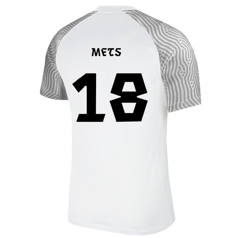 Danxen Pánské Estonsko Karol Mets #18 Bílá Šedá Daleko Hráčské Dresy 26-28 Dres