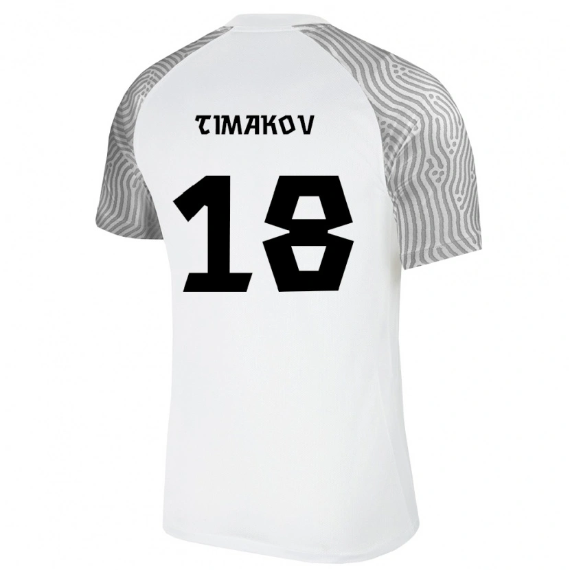 Danxen Pánské Estonsko Artjom Timakov #18 Bílá Šedá Daleko Hráčské Dresy 26-28 Dres