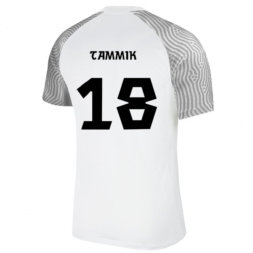 Danxen Pánské Estonsko Tanel Tammik #18 Bílá Šedá Daleko Hráčské Dresy 26-28 Dres
