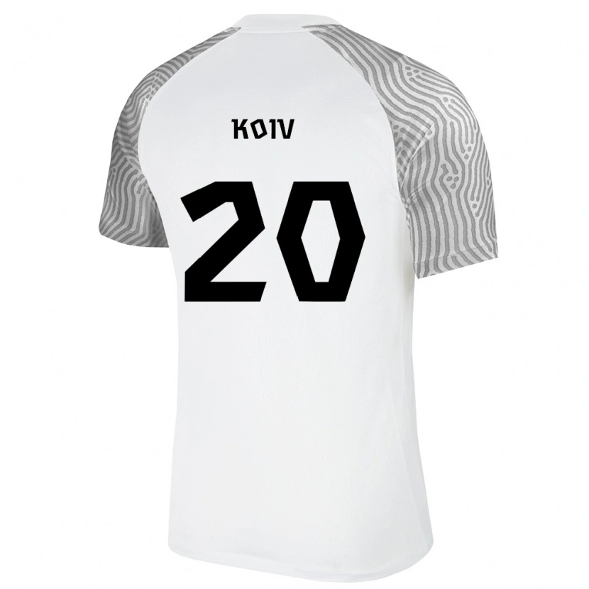 Danxen Pánské Estonsko Kennert Koiv #20 Bílá Šedá Daleko Hráčské Dresy 26-28 Dres