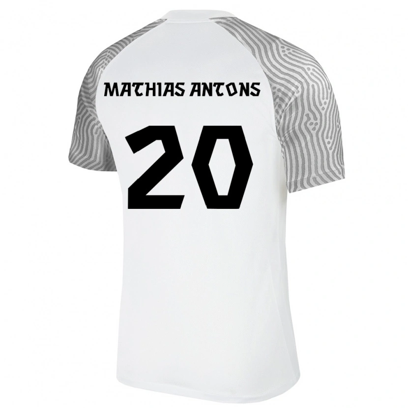Danxen Pánské Estonsko Oskar Mathias Antons #20 Bílá Šedá Daleko Hráčské Dresy 26-28 Dres