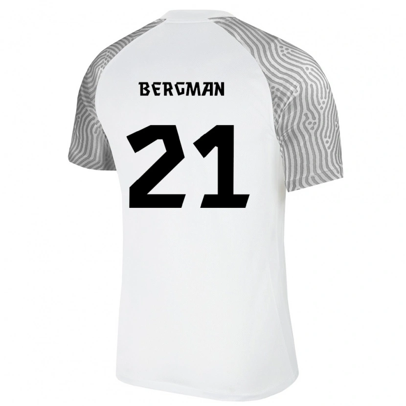 Danxen Pánské Estonsko Alexander Bergman #21 Bílá Šedá Daleko Hráčské Dresy 26-28 Dres